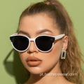Óculos de sol redondos da nova moda europeia e americana de grande porte da moda feminina ÓCULOS DE SOL DE GRADIENTE óculos de rua masculinos